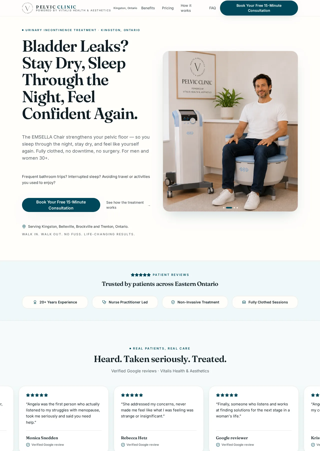 Pelvic Clinic Canada website — screenshot 1 of 5