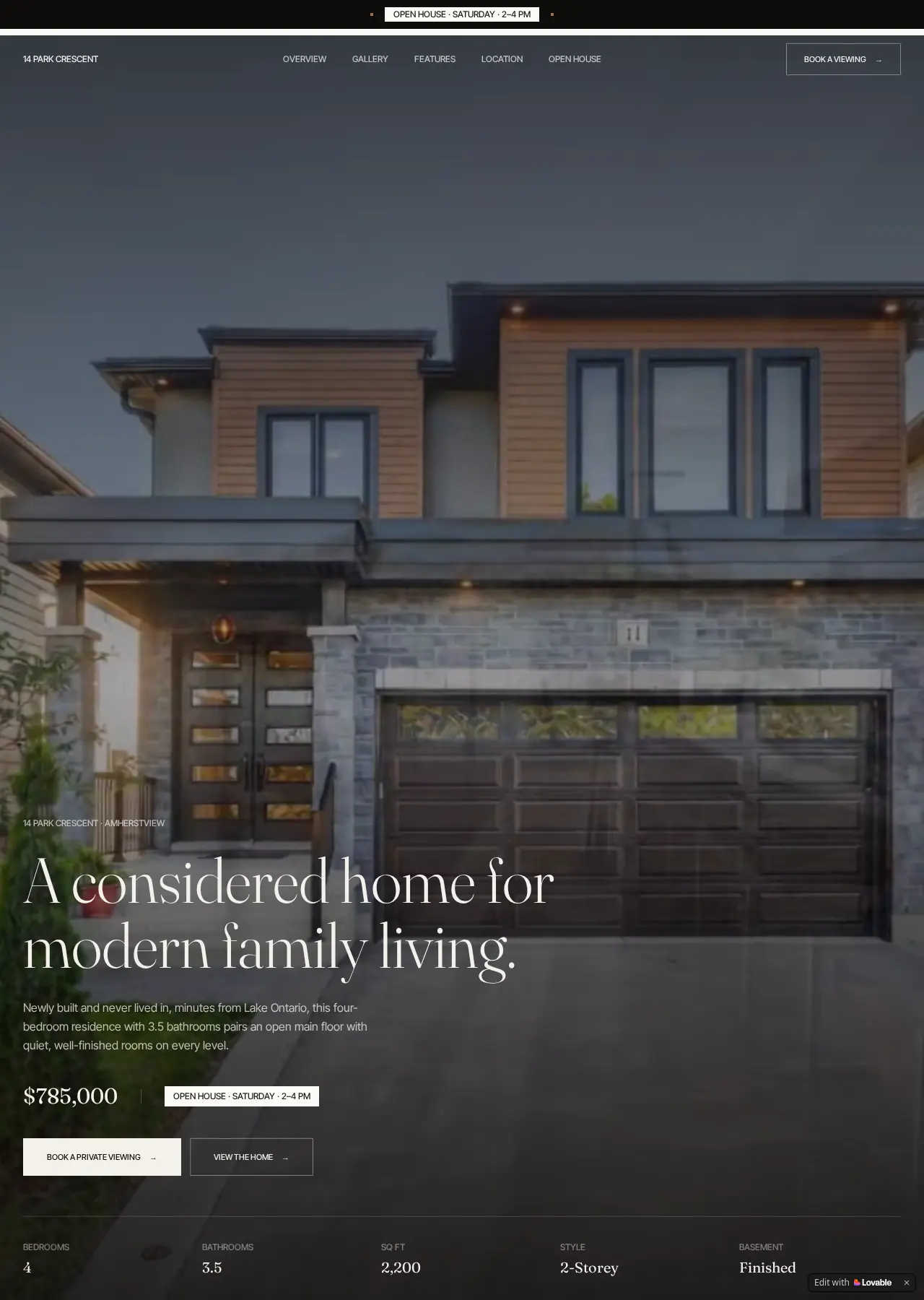 14 Park Crescent website — screenshot 1 of 5