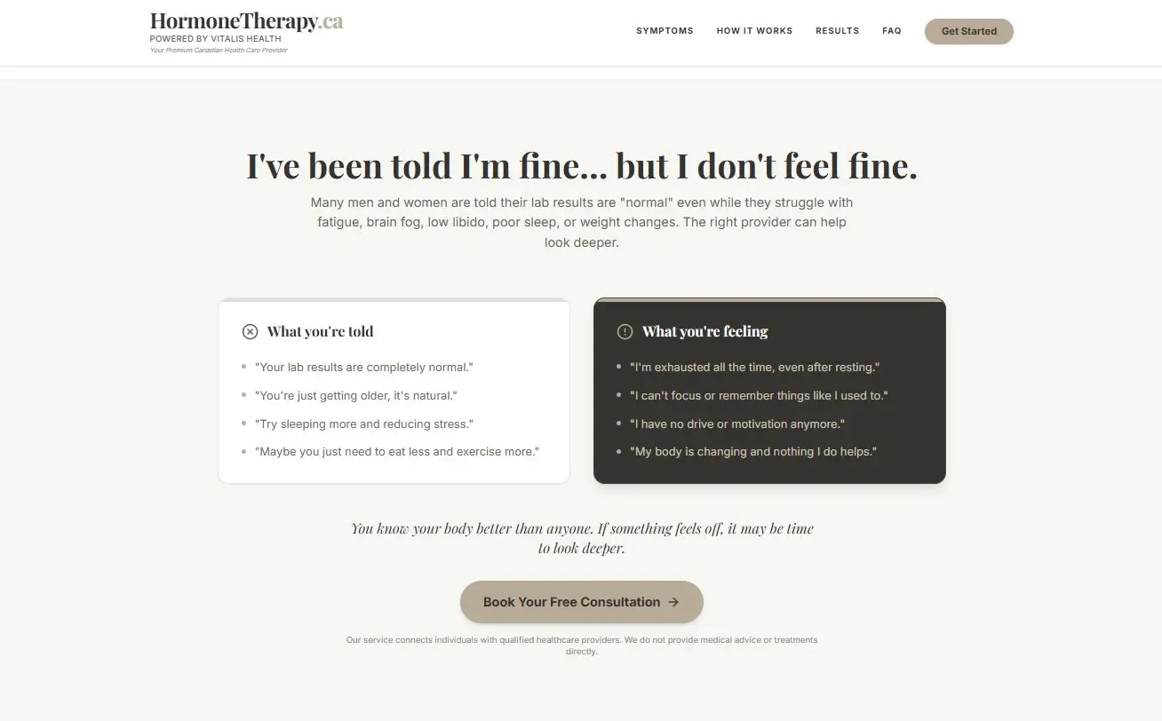 HormoneTherapy.ca website — thumbnail 2