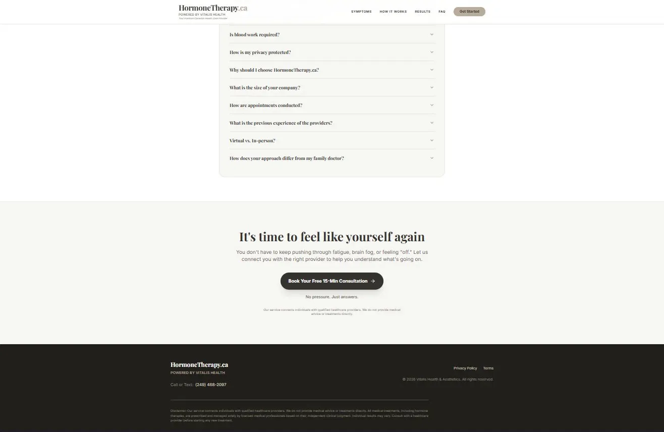 HormoneTherapy.ca website — thumbnail 5