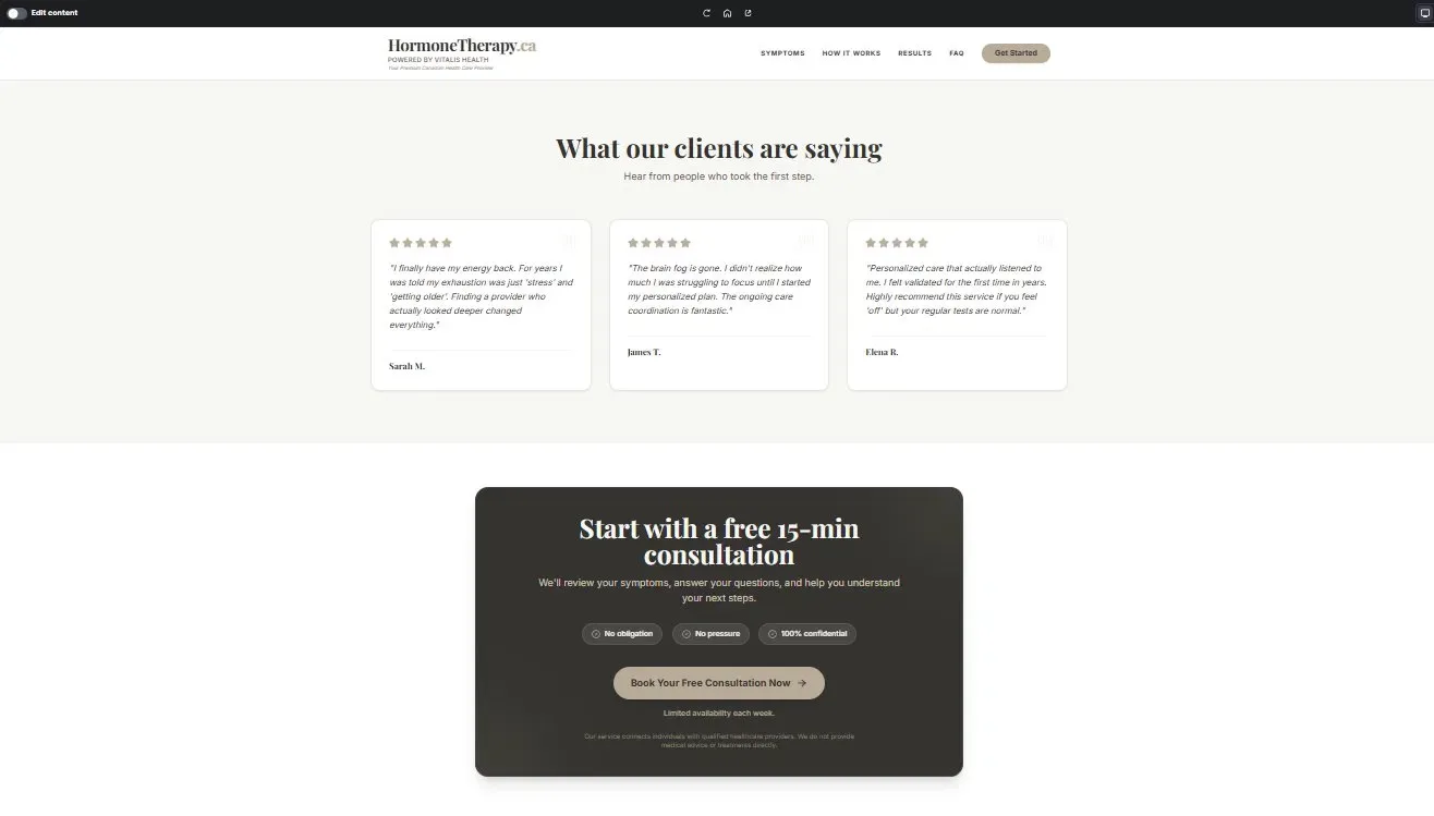 HormoneTherapy.ca website — thumbnail 4
