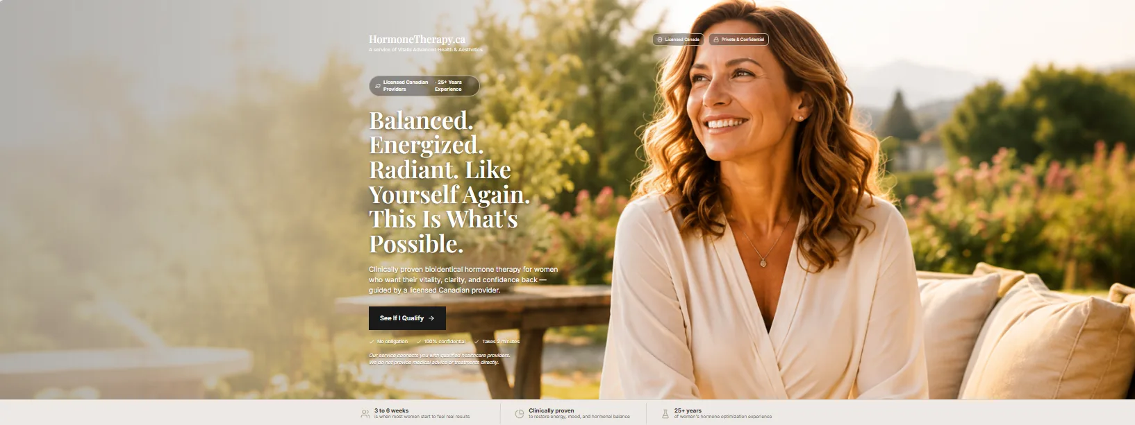 HormoneTherapy.ca — Women's Vitality website — screenshot 1 of 5