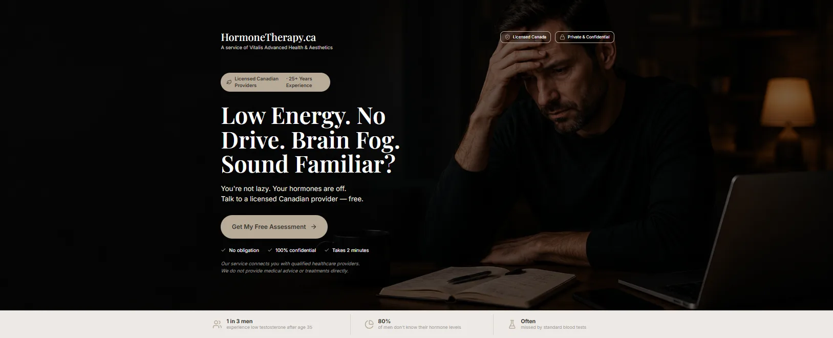 HormoneTherapy.ca — Men website — screenshot 1 of 5