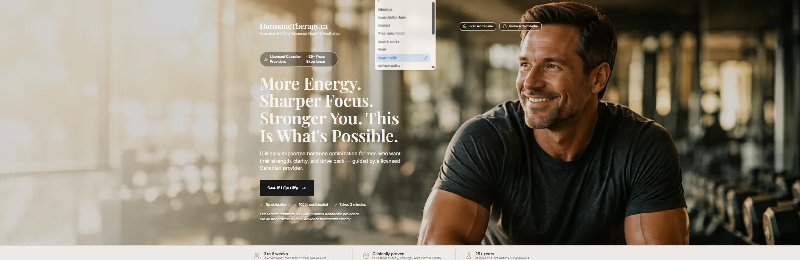HormoneTherapy.ca — Men's Vitality website — screenshot 1 of 5